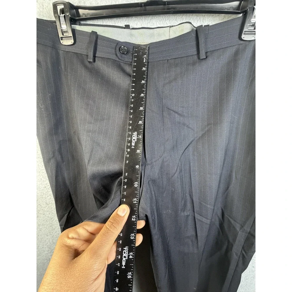 Pronto Suit Mens‎ 44R Black Pinstripe Wool Blend Two Piece Jacket Pants 38x28
